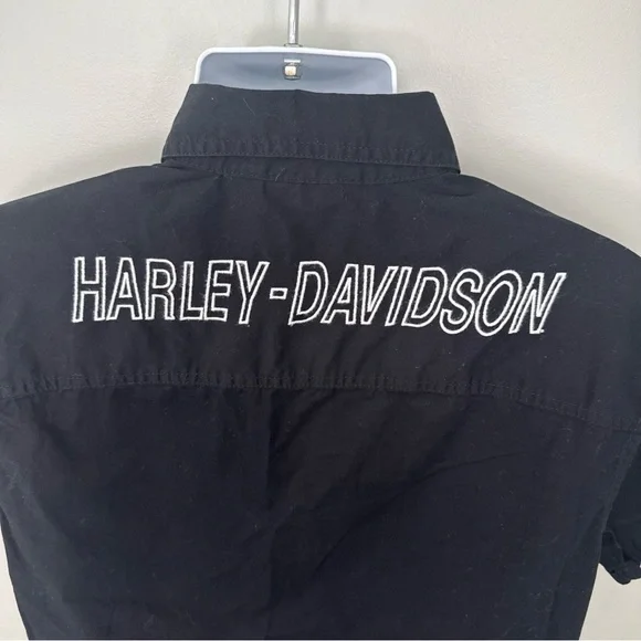 Harley Davidson Black 1 USA Mens Button Down Shirt  - Medium - Picture 5 of 8